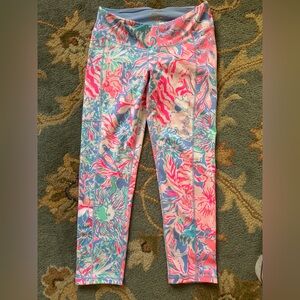 Euc Lilly Pulitzer M Medium Viva La Lilly Pink and Blue  Leggings
